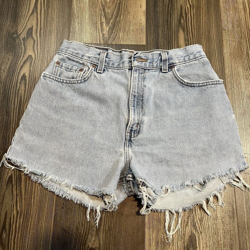 Vintage Levi’s Distressed Cutoffs Size 10 Shorts 550 Light USA Cheeky Festival